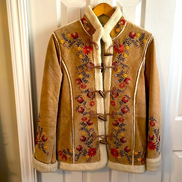 St. John's Bay Jackets & Blazers - St. John’s Bay suede embroidered jacket. Size medium